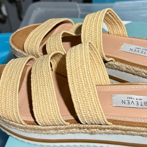 Steven by Steve madden sandals wedges raffia sz 8 wedge - Picture 4 of 6